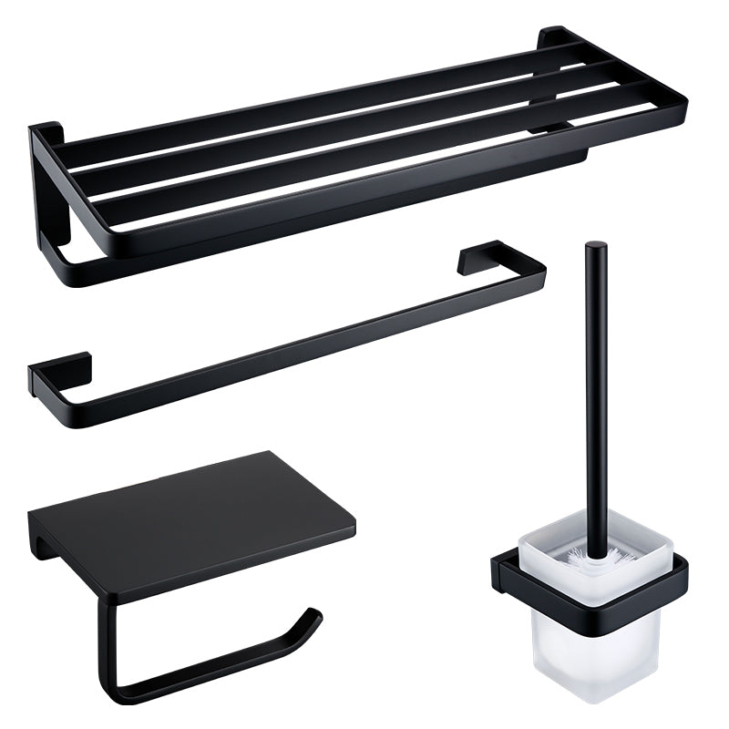 Avtoit | Black Bathroom Accessories Hardware Set with Towel Bar and Bathroom Shelf