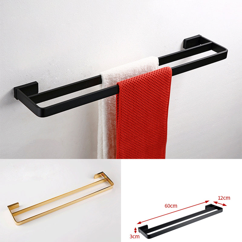 Avtoit | Black Bathroom Accessories Hardware Set with Towel Bar and Bathroom Shelf