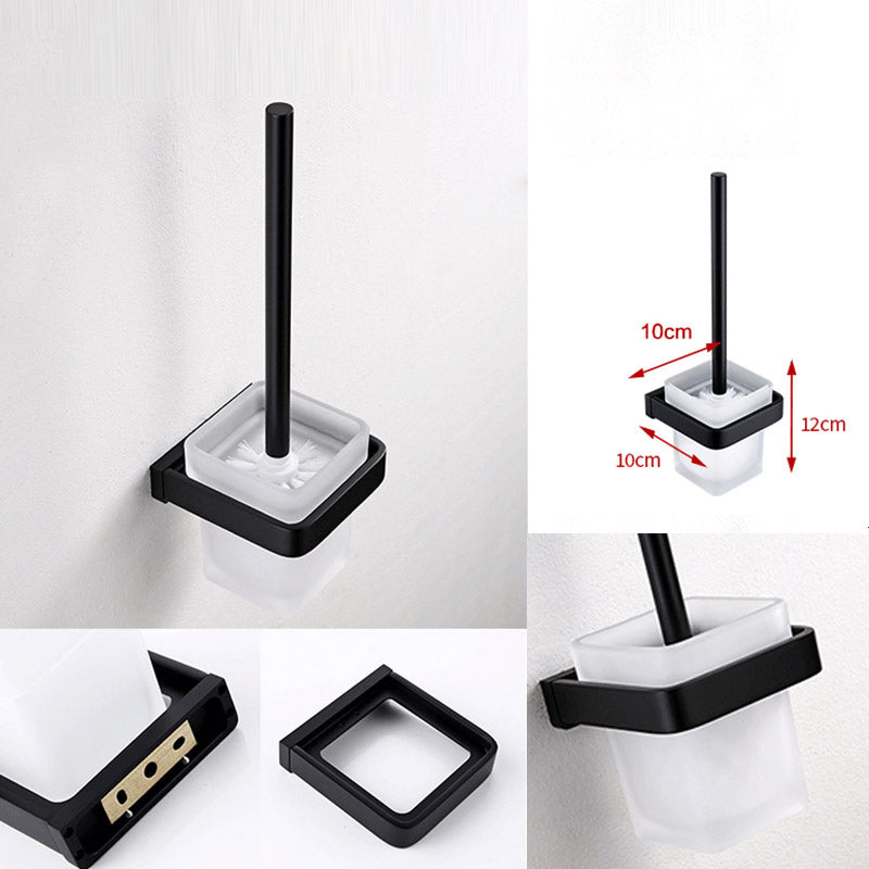 Avtoit | Black Bathroom Accessories Hardware Set with Towel Rail and Bath Shelf