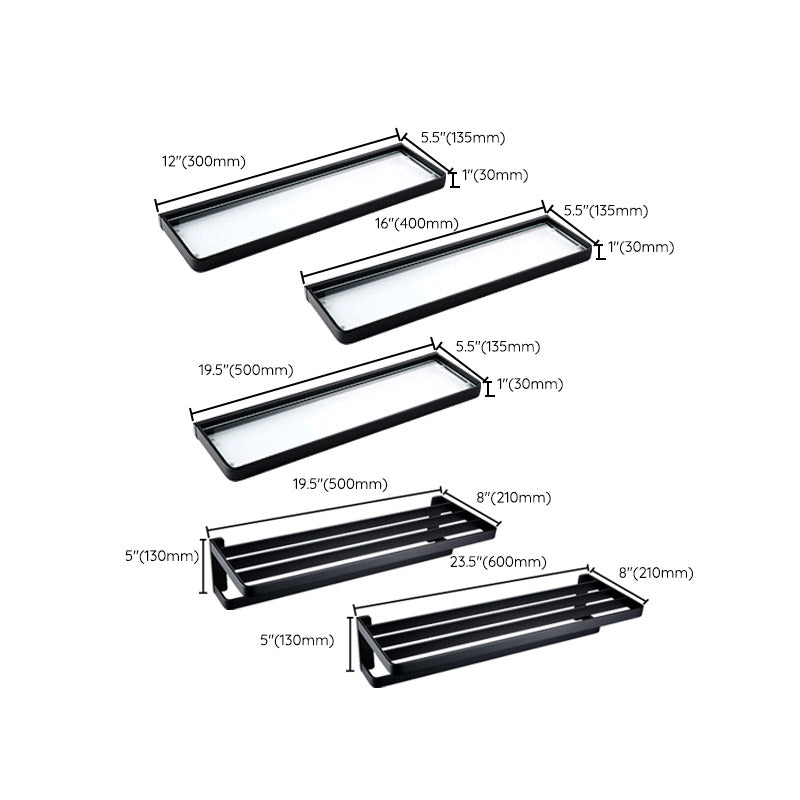 Avtoit | Black Bathroom Accessories Hardware Set with Towel Bar and Bathroom Shelf