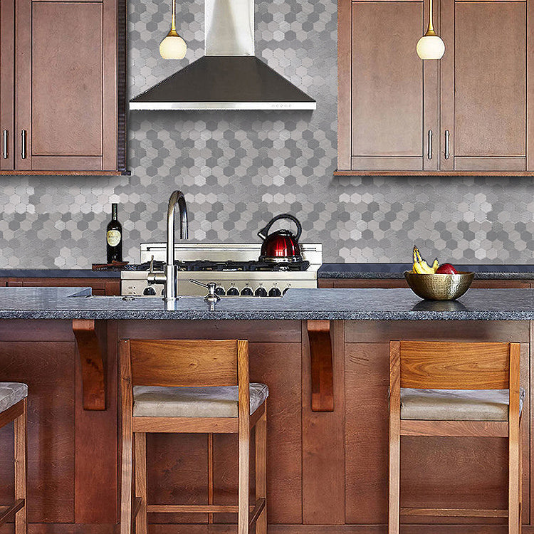 Avtoit | Subway Tile Wallpaper Contemporary Peel and Stick Wall Tile with Metal Look