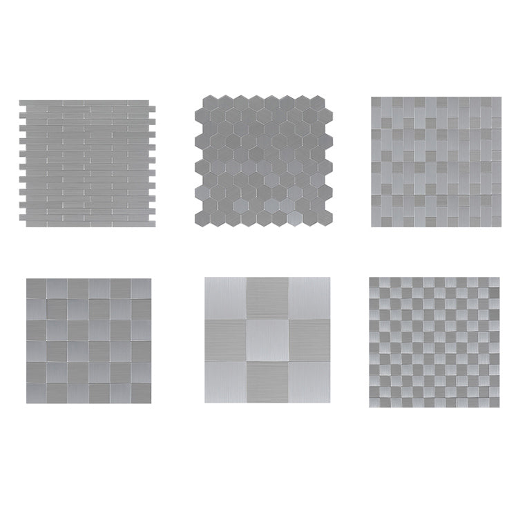 Avtoit | Subway Tile Wallpaper Contemporary Peel and Stick Wall Tile with Metal Look