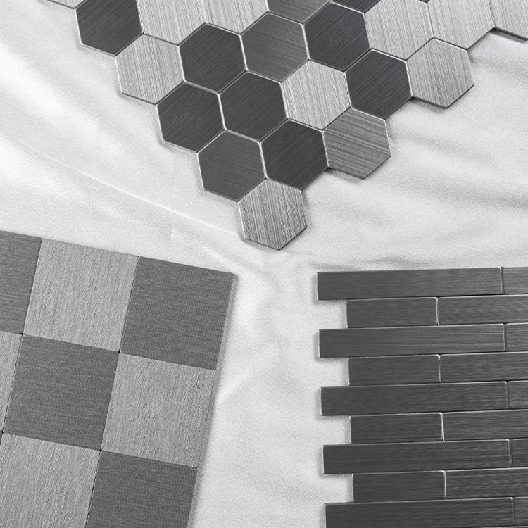 Avtoit | Subway Tile Wallpaper Contemporary Peel and Stick Wall Tile with Metal Look