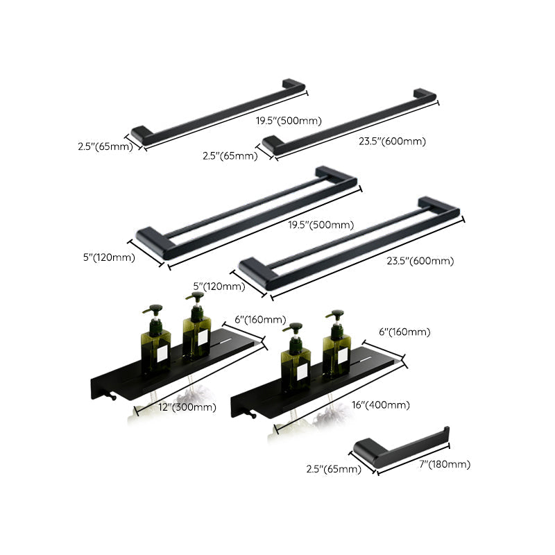 Avtoit | Contemporary bathroom accessory single piece or in set made of black metal
