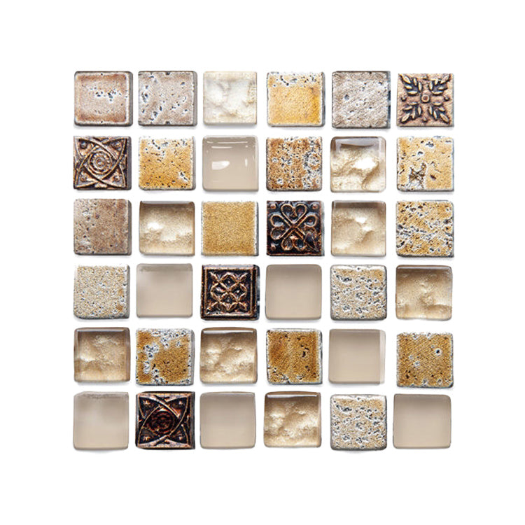 Avtoit | Plastic Peel & Stick Mosaic Tiles Mosaic Wallpaper with Square Shape