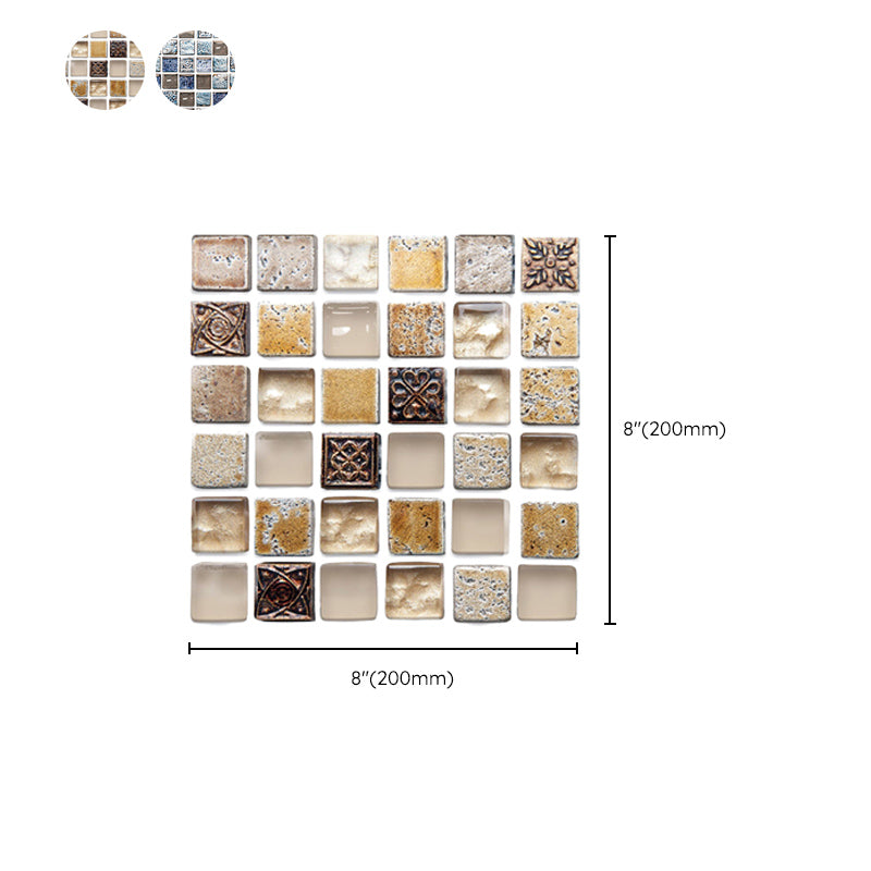 Avtoit | Plastic Peel & Stick Mosaic Tiles Mosaic Wallpaper with Square Shape