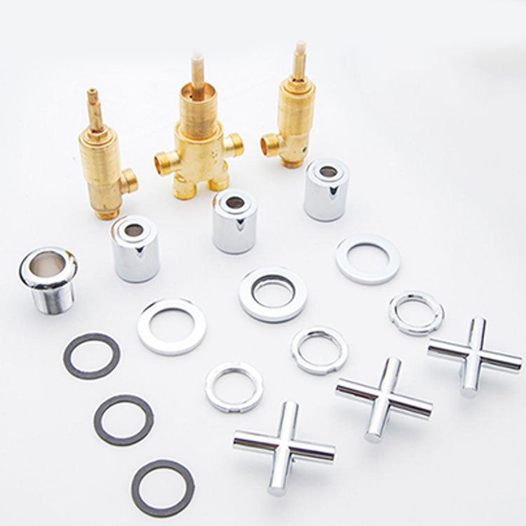 Avtoit | Contemporary Bathroom Faucet Deck Mount Copper Low Arc Swivel Roman Bathtub Faucet Set
