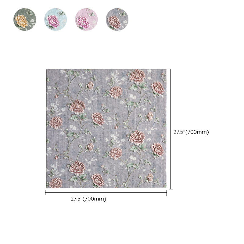 Avtoit | Modern Wall Panel 3D Floral Print Peel and Stick Waterproof Wall Covering