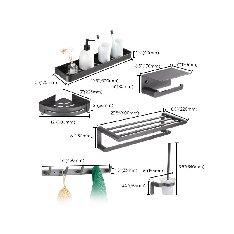 Avtoit | Modern Gray Bathroom Accessory As a Single Piece or As a Set Made of Metal