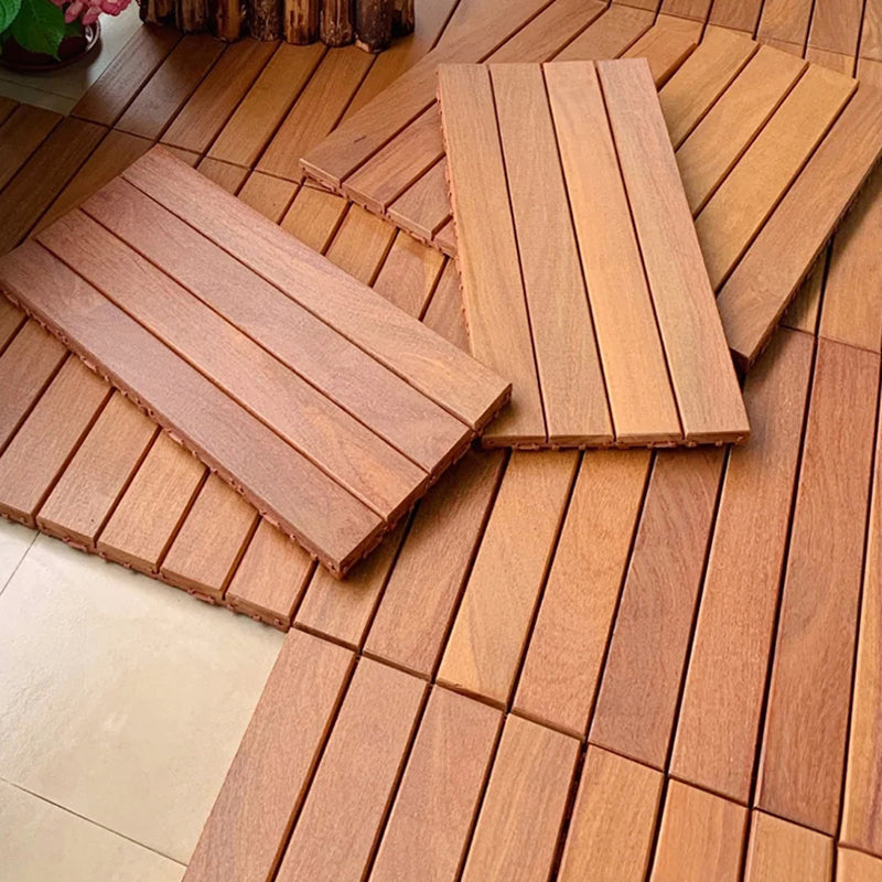 Avtoit | 4-Slat Wood Deck/Patio Floor Tiles Interlocking Installation Floor Tiles