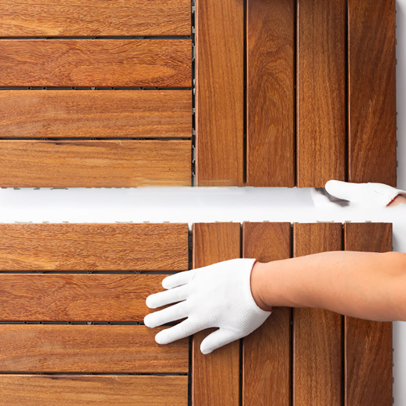 Avtoit | 4-Slat Wood Deck/Patio Floor Tiles Interlocking Installation Floor Tiles