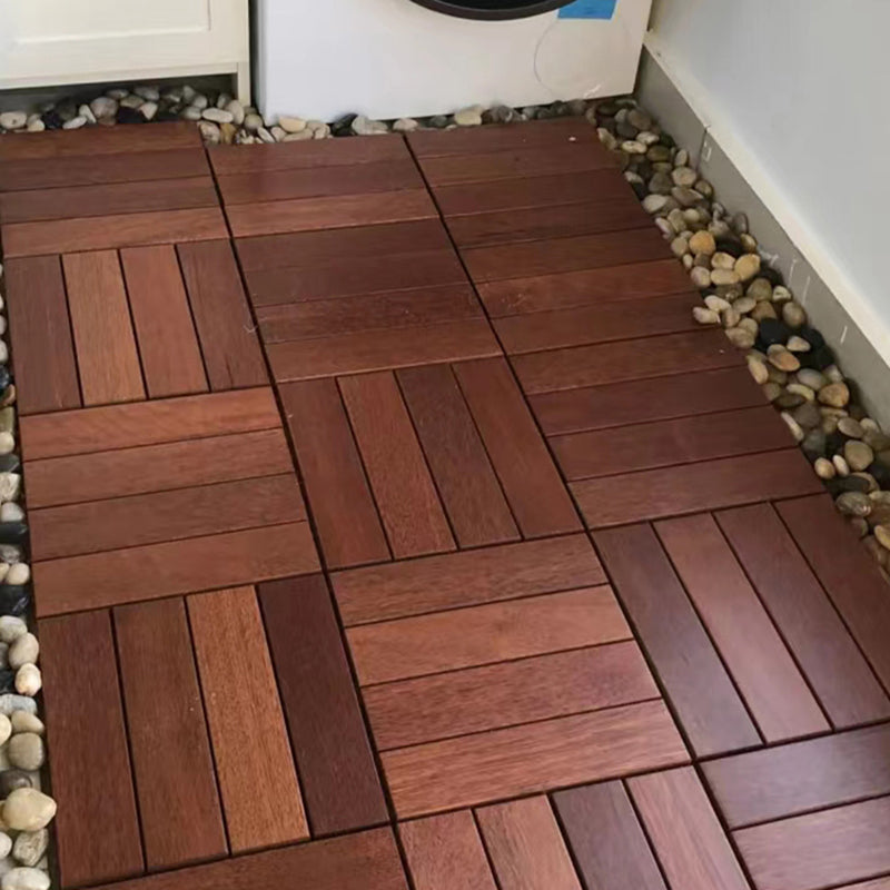 Avtoit | 4-Slat Wood Deck/Patio Floor Tiles Interlocking Installation Floor Tiles