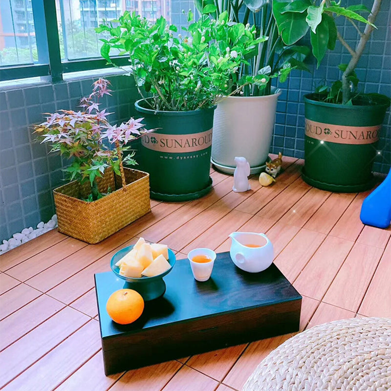 Avtoit | 4-Slat Wood Deck/Patio Floor Tiles Interlocking Installation Floor Tiles