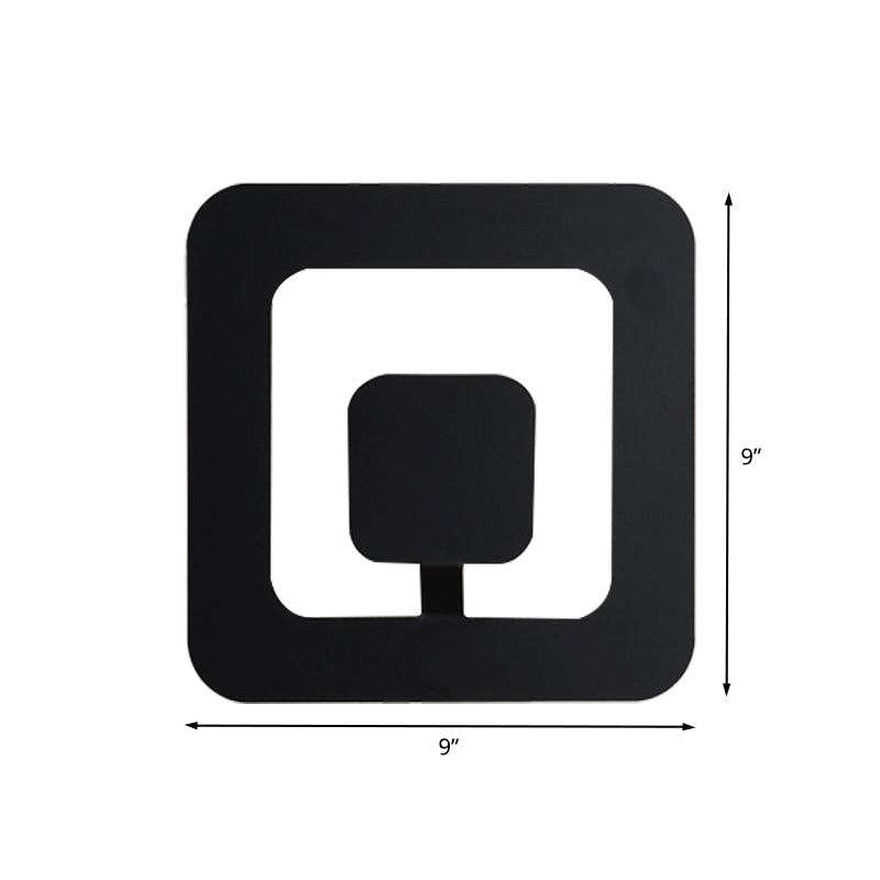 Avtoit | Minimalistic square wall lamp fixture made of iron 7"/9" wide LED bedroom wall lighting ideas in black