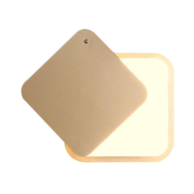 Avtoit | Gold Finish Square Wall Lighting Modernism LED Metal Wall Lamp with Rotatable Design