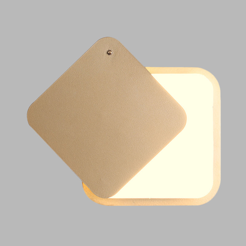 Avtoit | Gold Finish Square Wall Lighting Modernism LED Metal Wall Lamp with Rotatable Design