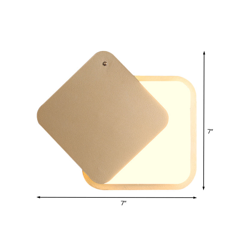 Avtoit | Gold Finish Square Wall Lighting Modernism LED Metal Wall Lamp with Rotatable Design