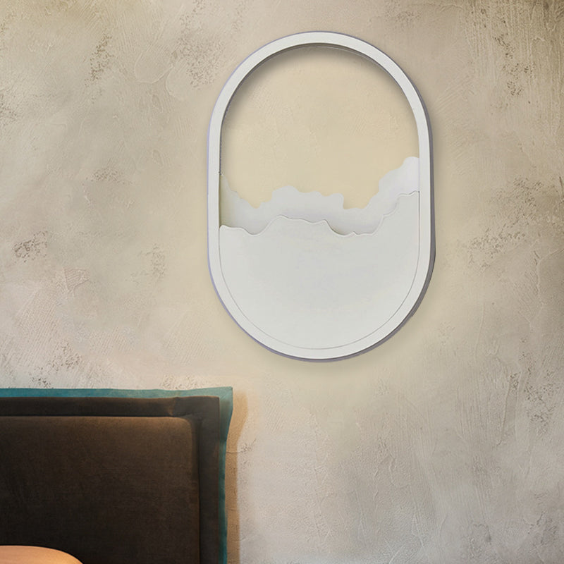 Avtoit | Aluminium Oval Wall Lamp Light Modern LED White Wall Lamp with Cracked Design in Warm/White/Natural Light