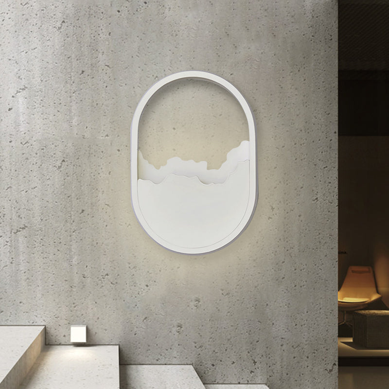 Avtoit | Aluminium Oval Wall Lamp Light Modern LED White Wall Lamp with Cracked Design in Warm/White/Natural Light
