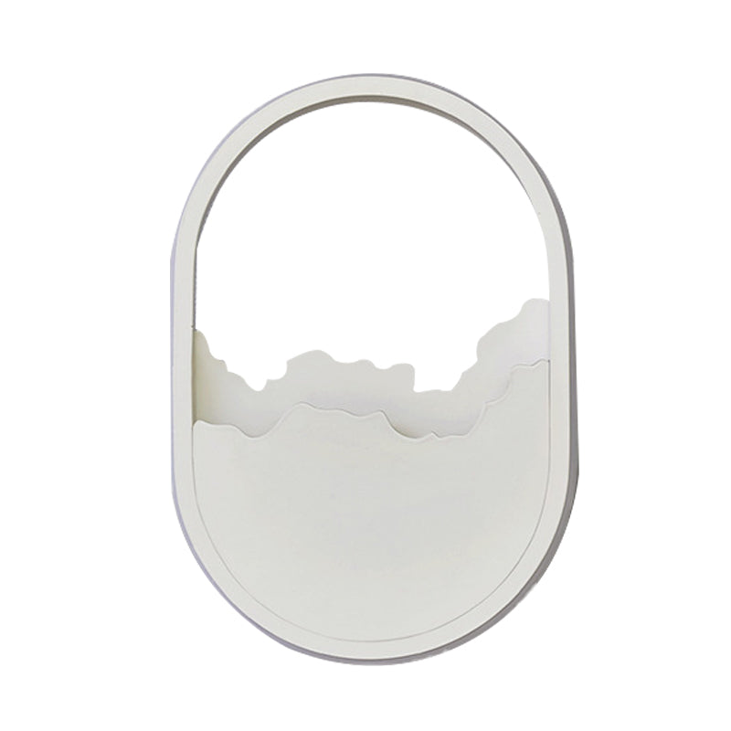 Avtoit | Aluminium Oval Wall Lamp Light Modern LED White Wall Lamp with Cracked Design in Warm/White/Natural Light