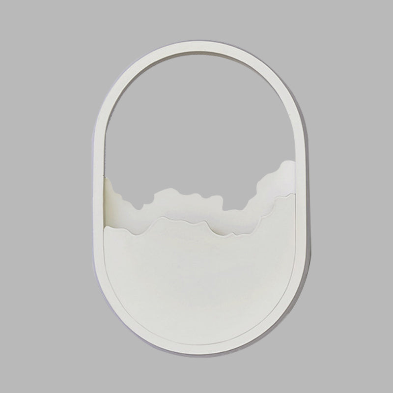 Avtoit | Aluminium Oval Wall Lamp Light Modern LED White Wall Lamp with Cracked Design in Warm/White/Natural Light