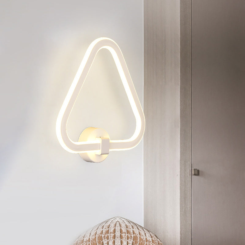 Avtoit | White Triangle Frame Wall Mount Light Modernism LED Acrylic Wall Lamp Wall Light for Balcony