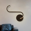 Avtoit | Hook-shaped Metal Wall Light Simple LED Black Wall Lamp in Warm/White Light for the Living Room