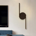 Avtoit | Double Line Wall Lighting Modern Iron LED Black Wall Mounted Light with Circular Wall Plate in Warm/White Light