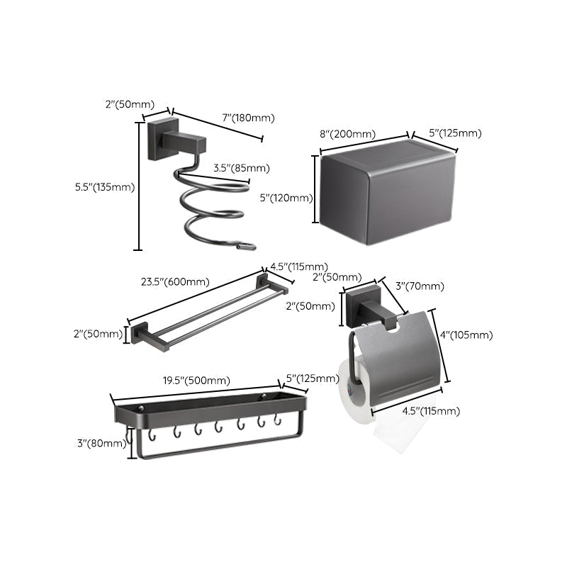 Avtoit | Contemporary bathroom accessories single piece or in a set made of gray metal