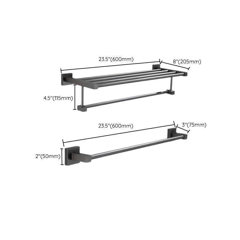 Avtoit | Contemporary bathroom accessories single piece or in a set made of gray metal