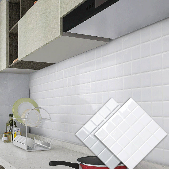 Avtoit | White Mosaic Peel & Stick Tile Waterproof Kitchen Backsplash Wallpaper