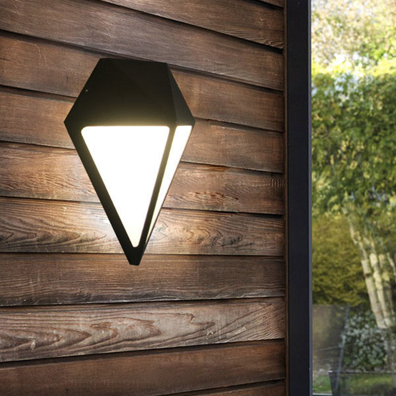 Avtoit | Modernist Diamond Wall Light Metallic LED Stair Wall Mount Lamp in Black, White/Warm/Natural Light