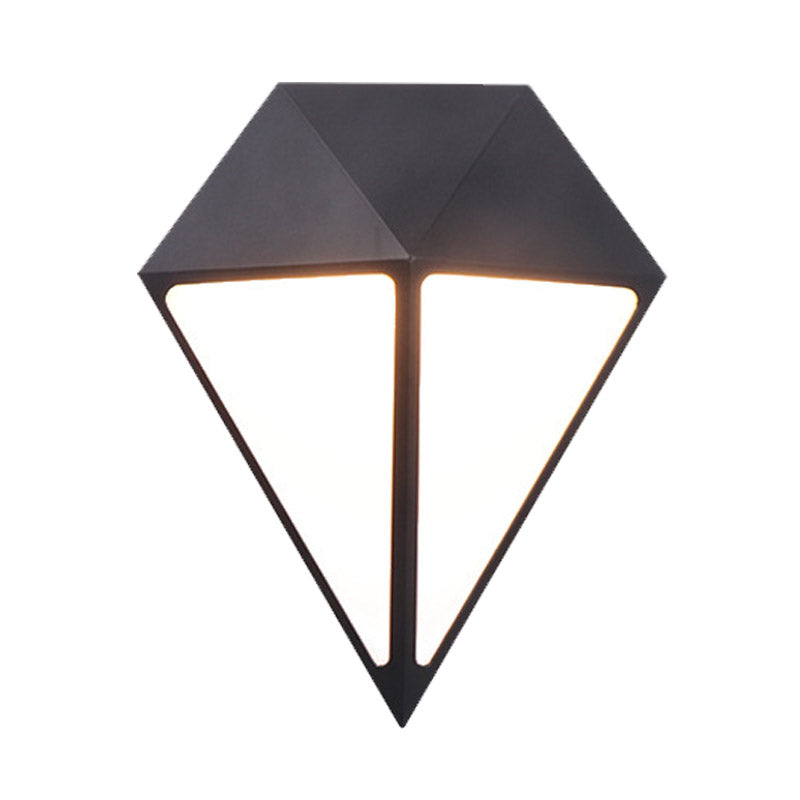 Avtoit | Modernist Diamond Wall Light Metallic LED Stair Wall Mount Lamp in Black, White/Warm/Natural Light