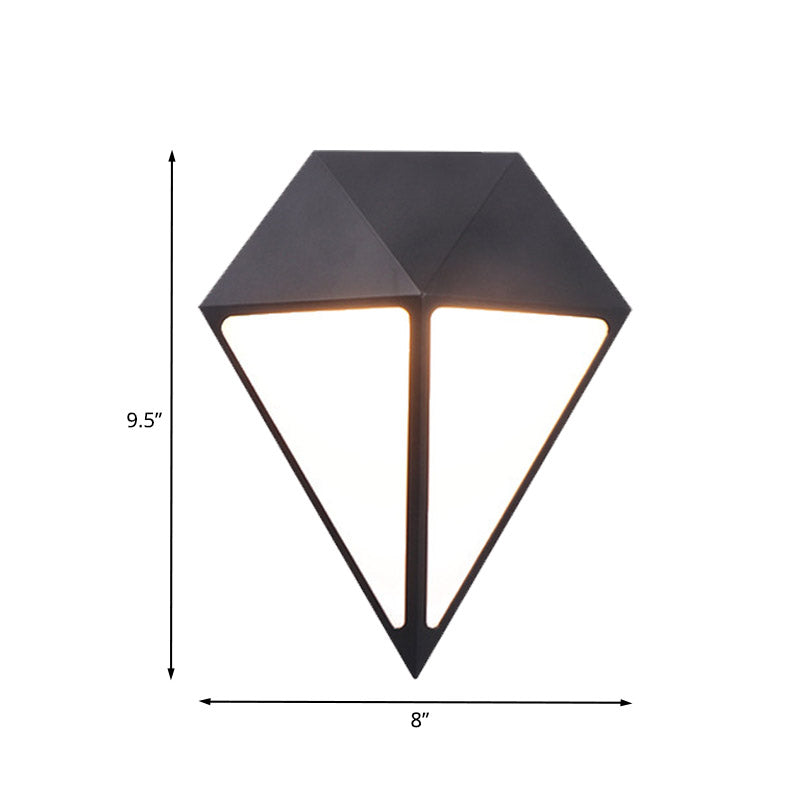 Avtoit | Modernist Diamond Wall Light Metallic LED Stair Wall Mount Lamp in Black, White/Warm/Natural Light