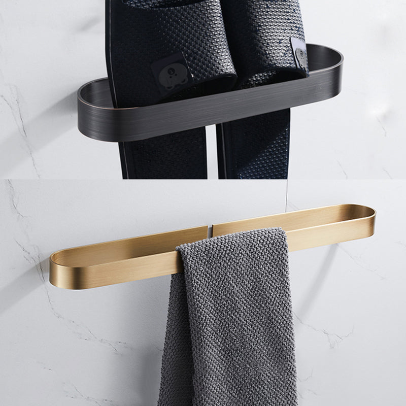 Avtoit | 2-piece modern bathroom hardware set in gold/black, towel holder