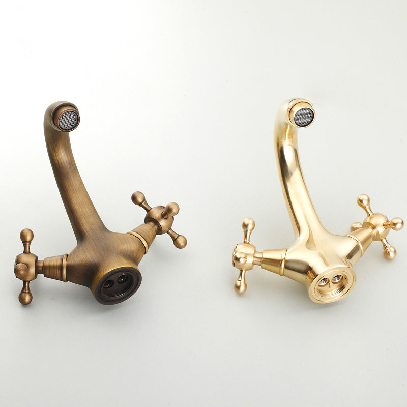 Avtoit | Vintage Widespread Bathroom Faucet Industrial Cross Handles Basin Faucet