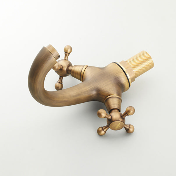 Avtoit | Vintage Widespread Bathroom Faucet Industrial Cross Handles Basin Faucet