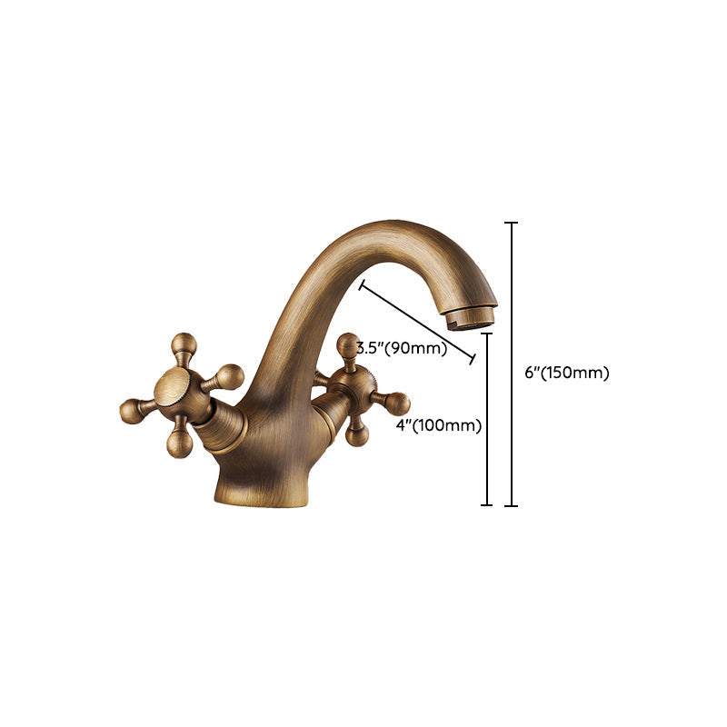 Avtoit | Vintage Widespread Bathroom Faucet Industrial Cross Handles Basin Faucet
