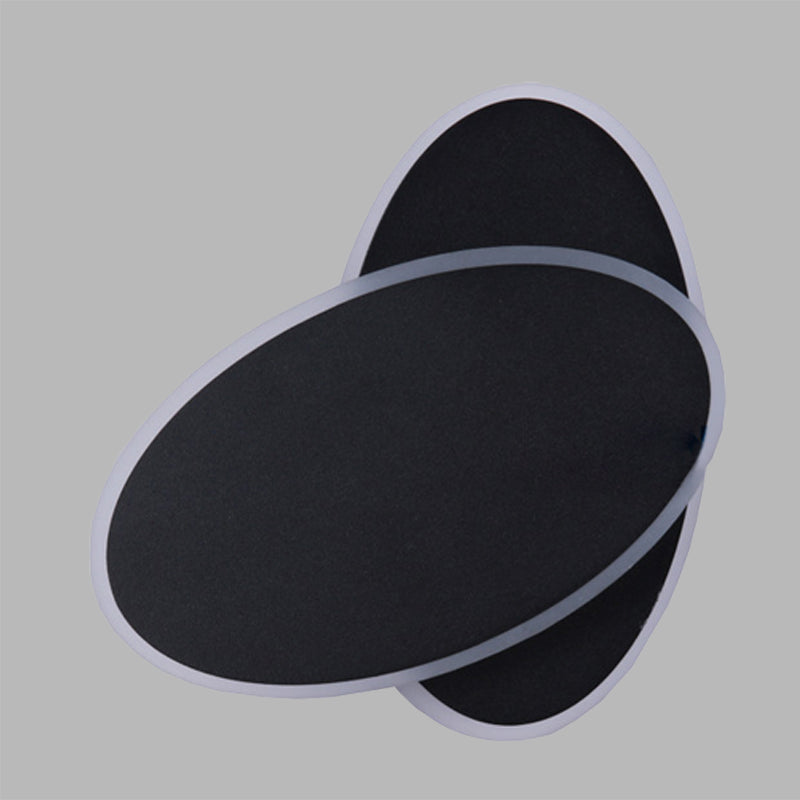 Avtoit | Modern LED Wall Lamp White/Black Finish Double Oval Wall Light with Acrylic Shade in Warm/White Light