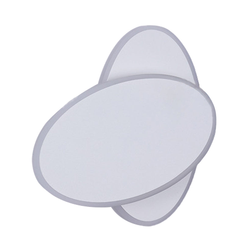 Avtoit | Modern LED Wall Lamp White/Black Finish Double Oval Wall Light with Acrylic Shade in Warm/White Light