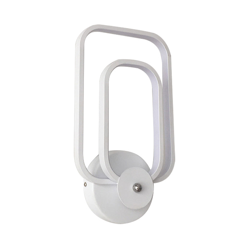 Avtoit | Rectangular Frame Aluminum Wall Light Minimalist LED White Wall Mount Lighting in Warm/White Light