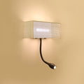 Avtoit | Metallic Mesh Rectangular Built-in Wall Lamp Modernism LED Wall Light in White with Rotatable Design
