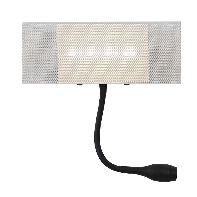 Avtoit | Metallic Mesh Rectangular Built-in Wall Lamp Modernism LED Wall Light in White with Rotatable Design