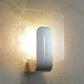 Avtoit | 1 Head Bathroom Wall Light Modern Silver Finish Wall Mounted Lamp with Square Panel Clear Glass Shade