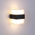 Avtoit | White and black cube-shaped wall sculpture modern LED acrylic wall lamp in warm/white light for nightstands