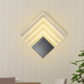 Avtoit | Modernism Squared Wall Light Metal 5.5"/8" B LED Corner Wall Light in Black/Silver with Acrylic Shade