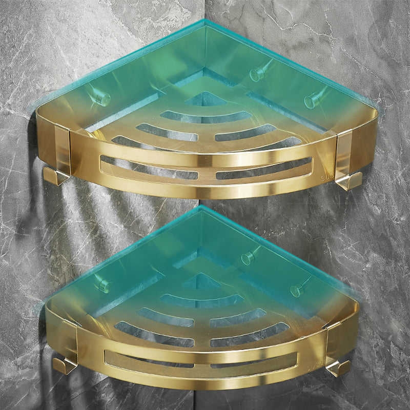 Avtoit | Modern Gold/Silver 3-piece Bathroom Accessory Set, Bath Shelf