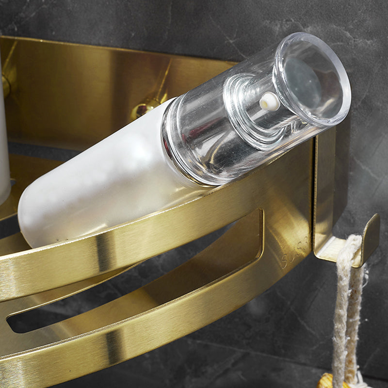 Avtoit | Modern Gold/Silver 3-piece Bathroom Accessory Set, Bath Shelf