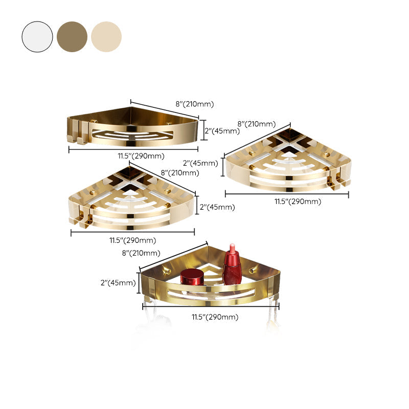 Avtoit | Modern Gold/Silver 3-piece Bathroom Accessory Set, Bath Shelf