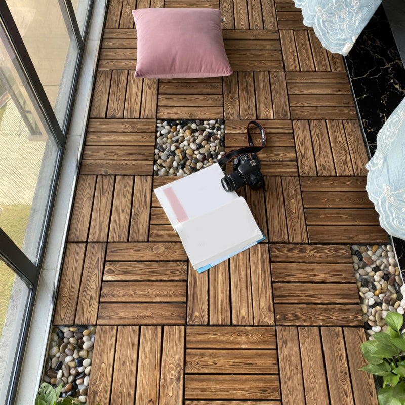 Avtoit | Outdoor composite decking tiles with snap-in stripe detail kit decking tiles